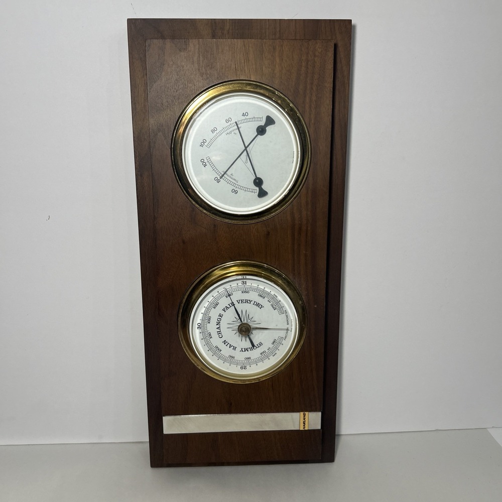 Vtg Harland West Germany Wall Hanging Hygrometer Barometer Weather Station